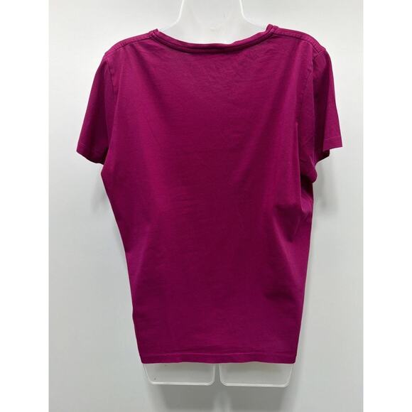 Ralph Lauren Women Purple Short Sleeve V Neck T-Shirt XL - Picture 2 of 6